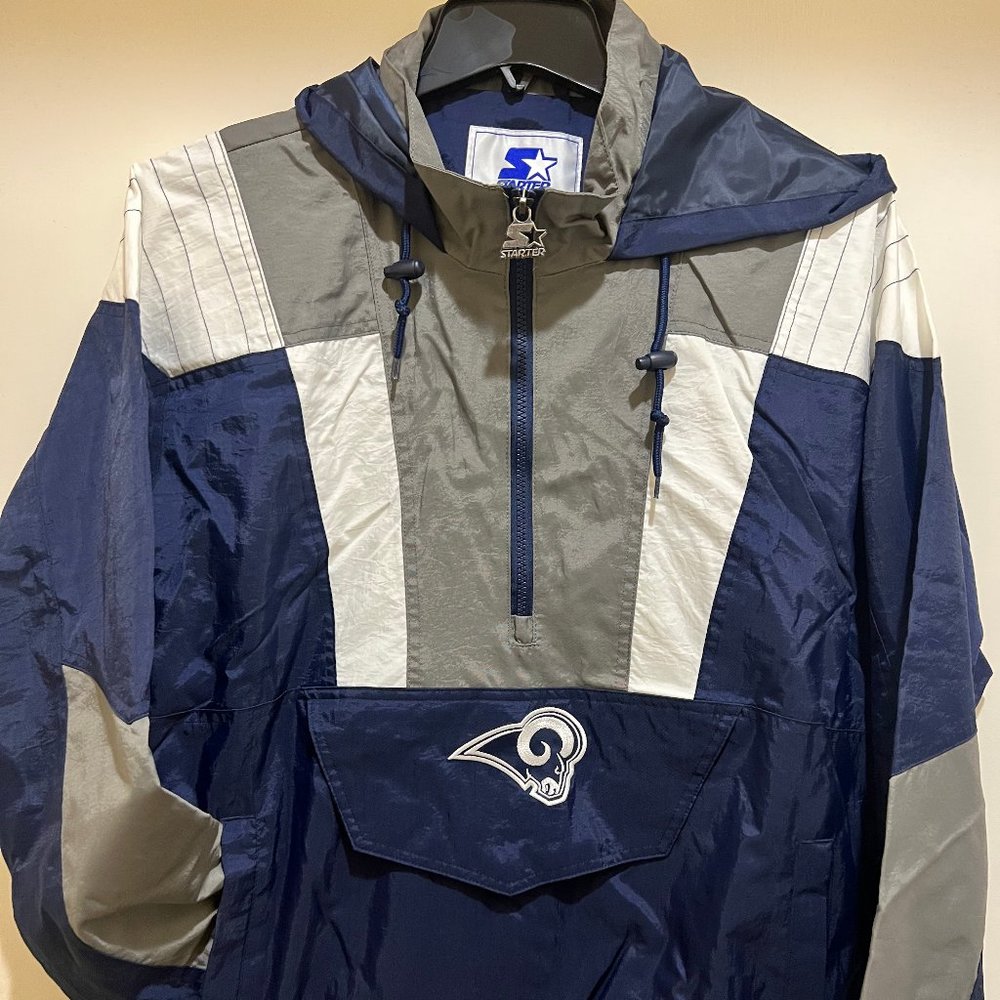 Los Angels RAMS STARTER Hooded Half Zip Pullover Jacket -Light Weight Jacket